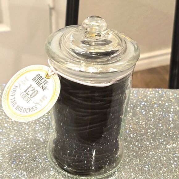 Arete Athene Glass Jar 120 Ponytail Holders - Picture 7 of 7